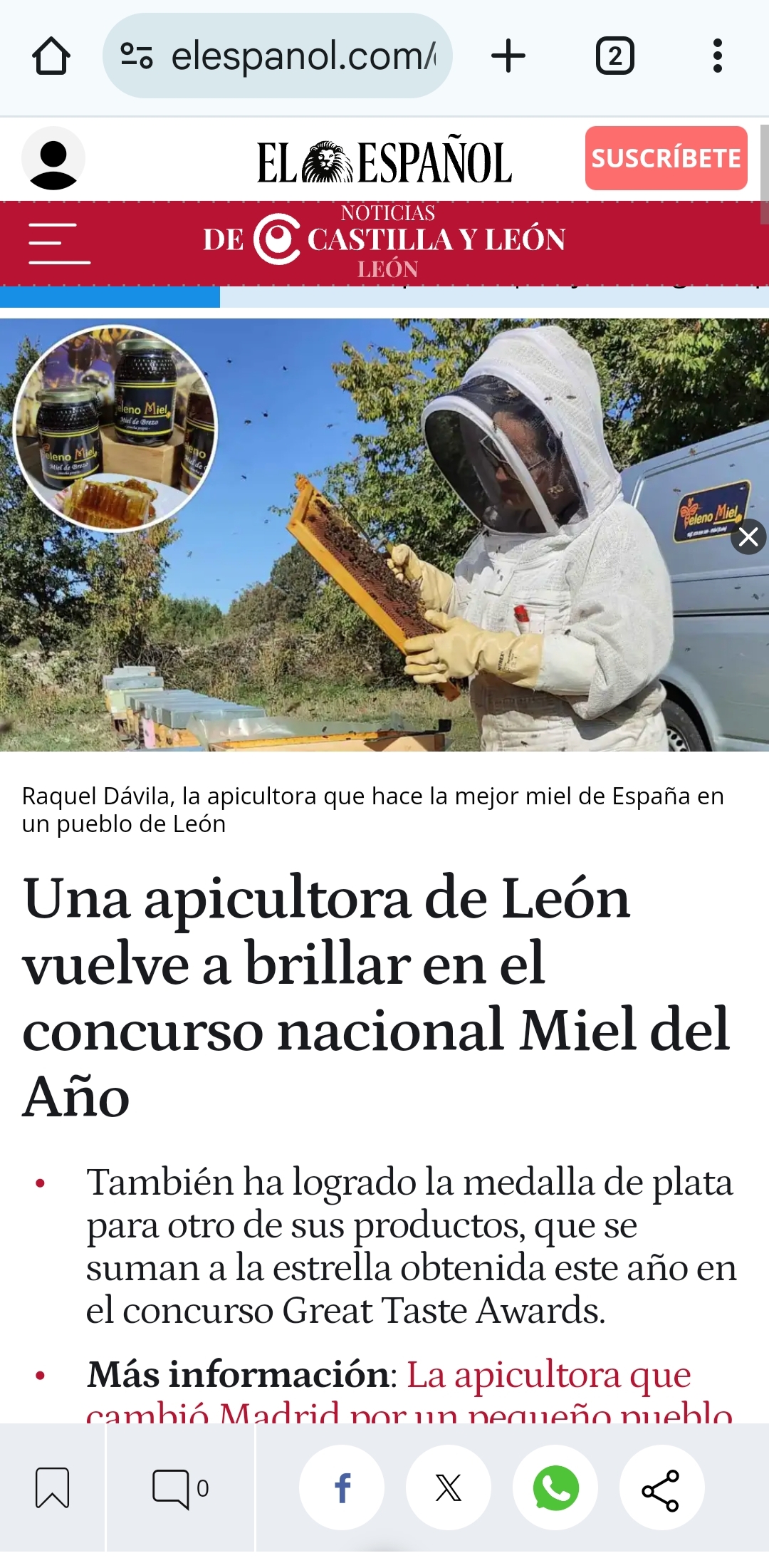 Una apicultora de León vuelve a brillar en el concurso nacional Miel del Año